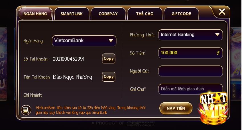 Tôi có phải trả phí giao dịch khi nạp tiền vào tài khoản trên trang web Qqvn Games không? - Qqvn