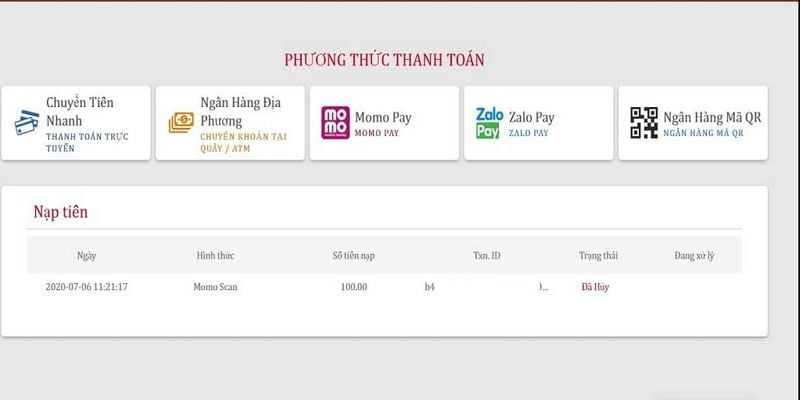 Nạp tiền vào tài khoản 84Win bằng ví điện tử – tỷ lệ thành công 100% - 84Win